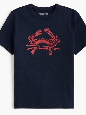 Crewcuts Navy T-Shirt with Red Crab